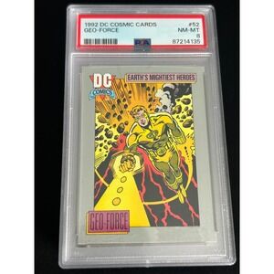 1992 DC Cosmic Cards Geo-Force #52 NM-MT 8‎ PSA Graded Comic Card